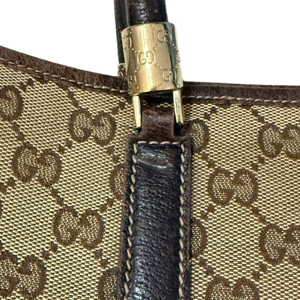 Vintage Gucci Abbey GG Supreme Canvas Tote with Green Red Green Web Stripe - Picture 5 of 16